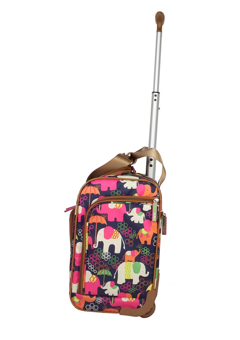 Lily Bloom Designer 15 Inch Carry On - Weekender Overnight Business Travel Luggage - Lightweight 2- Rolling Wheels Suitcase - Under Seat Rolling Bag for Women (Elephant Rain) - Image 4